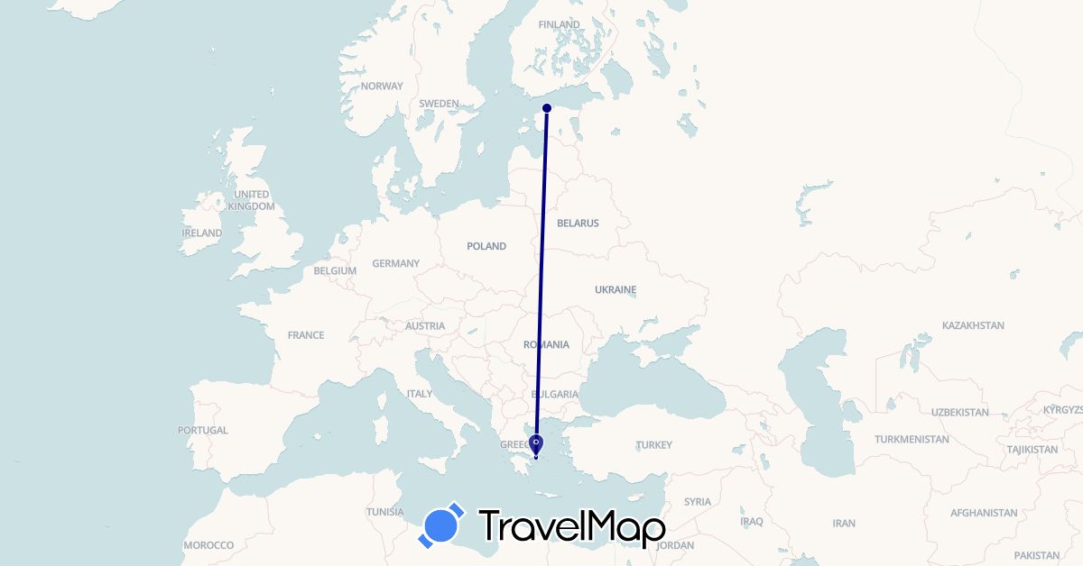 TravelMap itinerary: driving in Estonia, Greece (Europe)